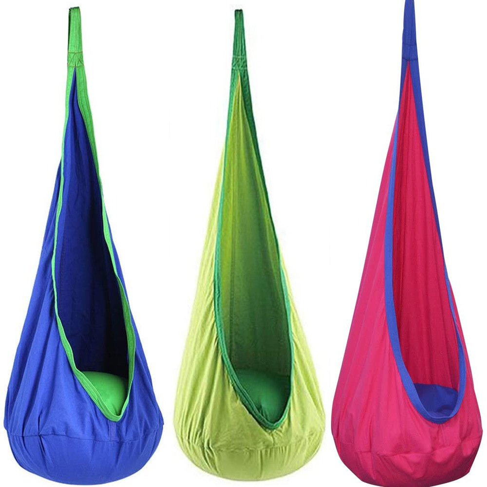 Kids Outdoor Hammock - 子供用のポータブルハンギングチェア,屋外スイングベッド,屋内パティオモデル,インフレータブルクッション付き,新しいコレクション