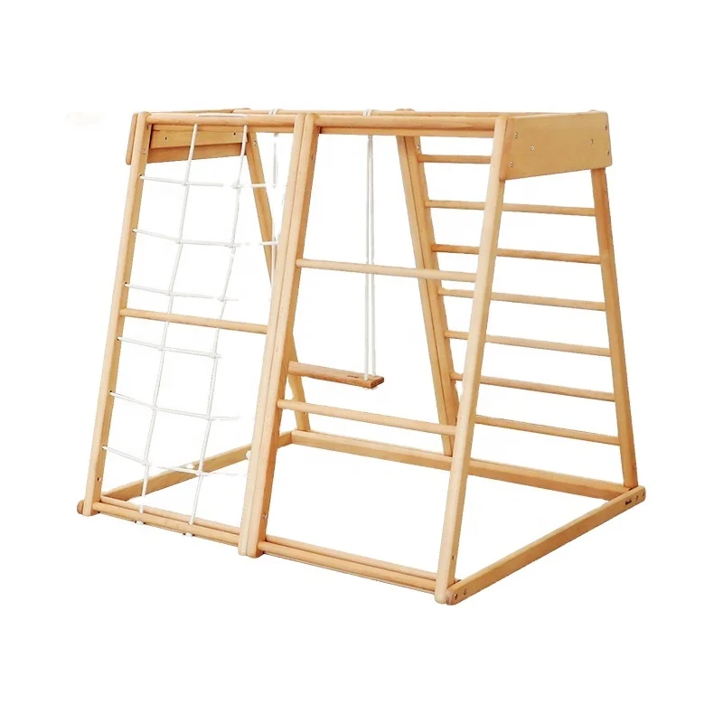 Kids Outdoor Ladder - 子供用屋外ロープはしご 木製おもちゃ 室内木製クライミングフレーム
