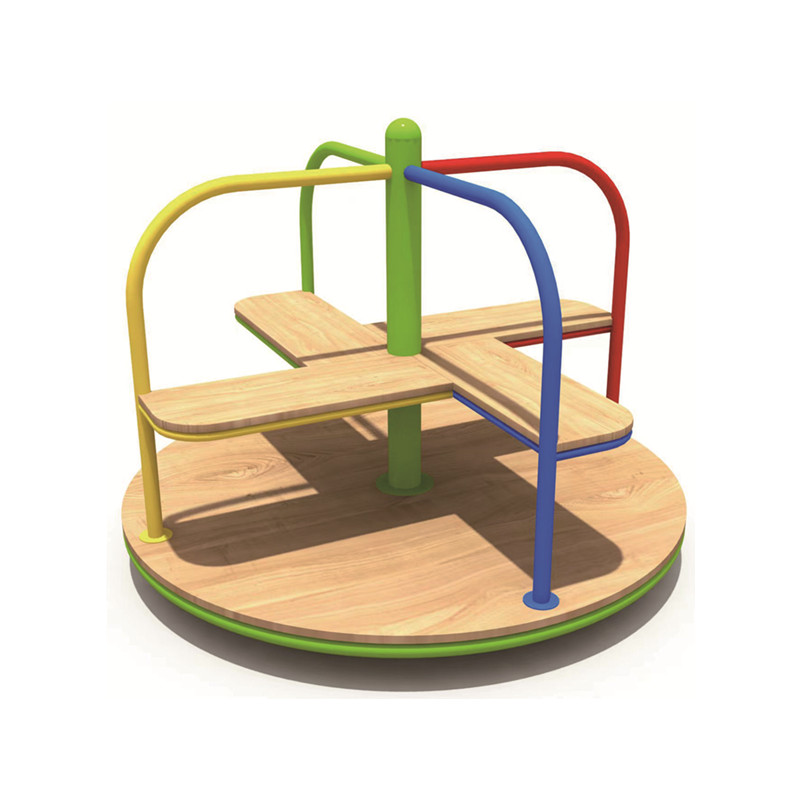 Kids Outdoor Merry Go Round - 屋外遊具 木製回転木馬 ソフトプレイ メリーゴーランド 遊園地 子供向け運動遊具
