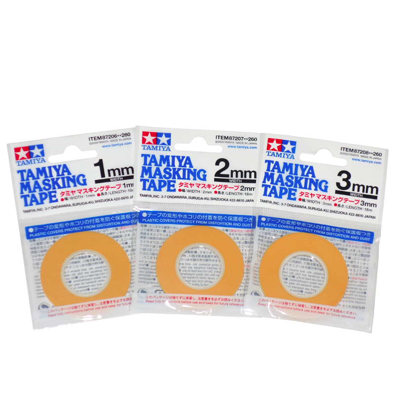 Tamiya Model Paint Set - タミヤ87206-87207-87208粘着テープセット3ロール1mm-2mm3mm幅のモデルテープをスプレーする着色作業ツール