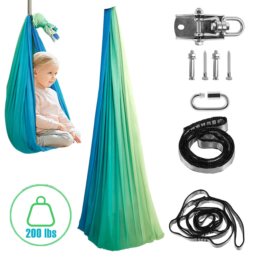 Kids Outdoor Hammock - キッズ感覚ブランコ 二重層快適な抱きしめられるブランコ 360 度付き ° スイベルハンガーは大人用屋内屋外用最大200ポンドまで耐えます。