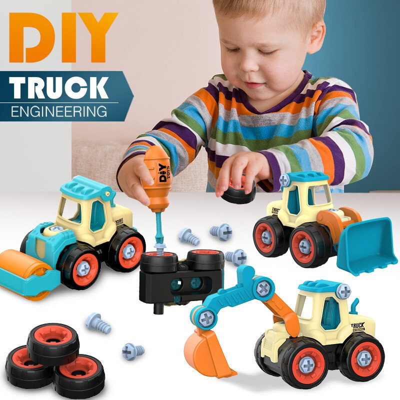 Kids Outdoor Excavator - ナット分解ロードアンロードエンジニアリングトラック掘削機ブルドーザーモンテッソーリ教育玩具子供ネジクリエイティブツール車