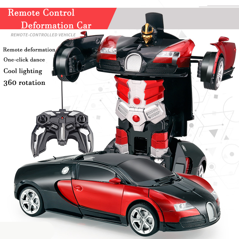 Kids Outdoor Adventure - 2in1 電動 RC カー変形ロボットワンキー変形車屋外リモコンスポーツカーモデル子供男の子のおもちゃ