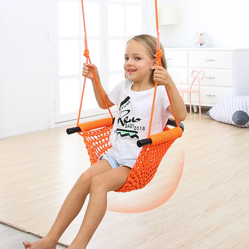 Kids Outdoor Hammock - 子供用ハンモック ネストスイング 手編み遊具 室内玩具 中庭ネットロープスイング 教育用具