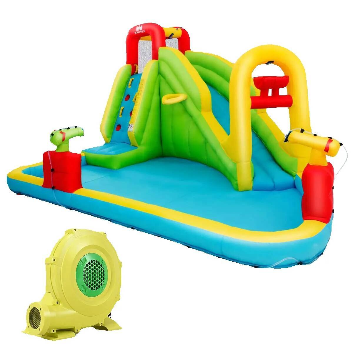 Kids Outdoor Jump House - Iatable 屋外スプラッシュウォーターバウンスハウスジャンプスライド 480W 送風機付きキッズギフト