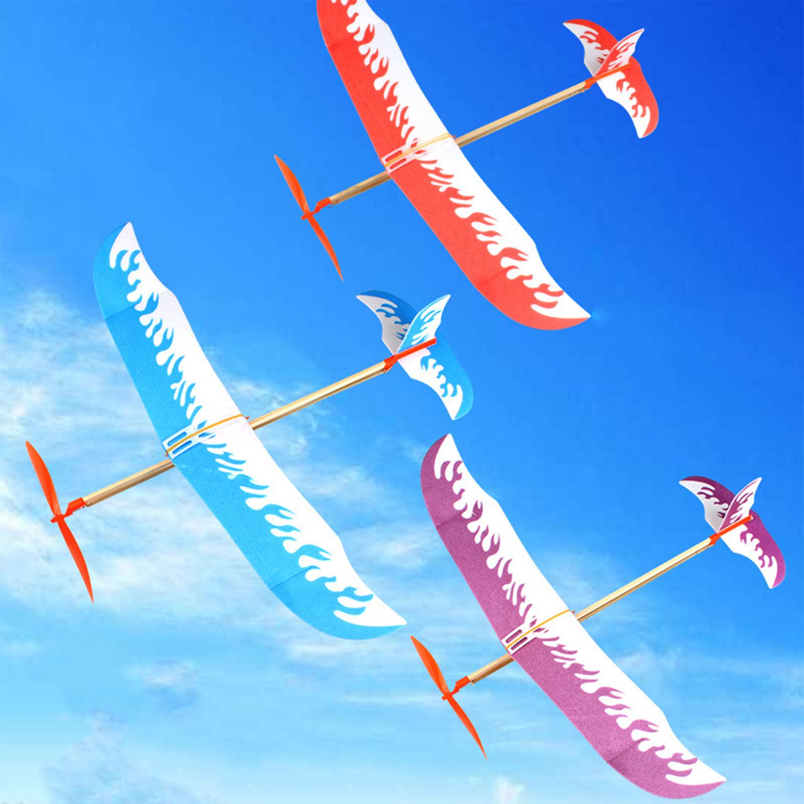 Kids Outdoor Adventure - 輪ゴム飛行機 パワードグライダー航空機キット 飛行ゲーム遊び 子供用 アウトドアスポーツ活動 発達玩具