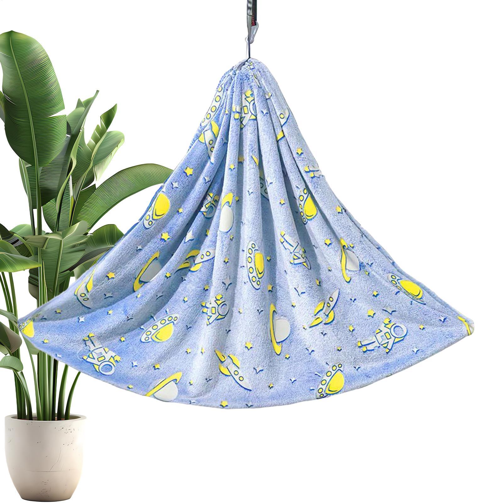 Kids Outdoor Hammock - 子供用スイングチェア 暗闇で光る感覚ハンモックチェア フランネルブランケット ソフト 屋外 屋内