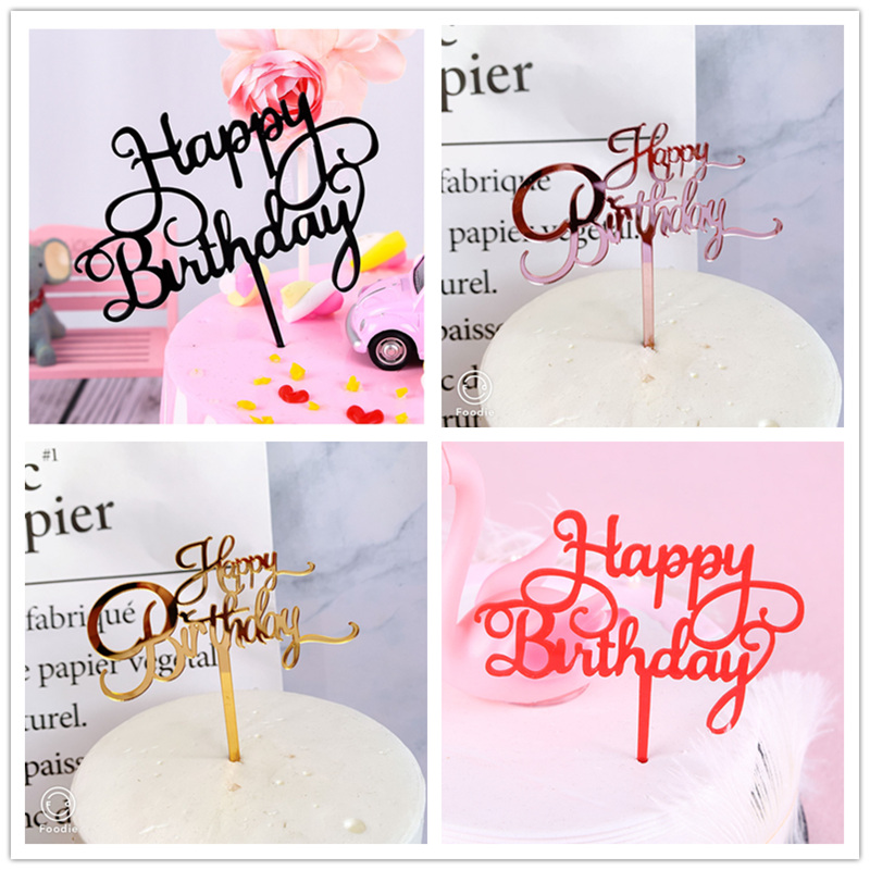 Kids Outdoor Merry Go Round - 新しいハッピーバースデーケーキトッパー レッドゴールドシルバーアクリル 誕生日テーマパーティーケーキトッパー デコレーション 子供の誕生日ケーキギフト用