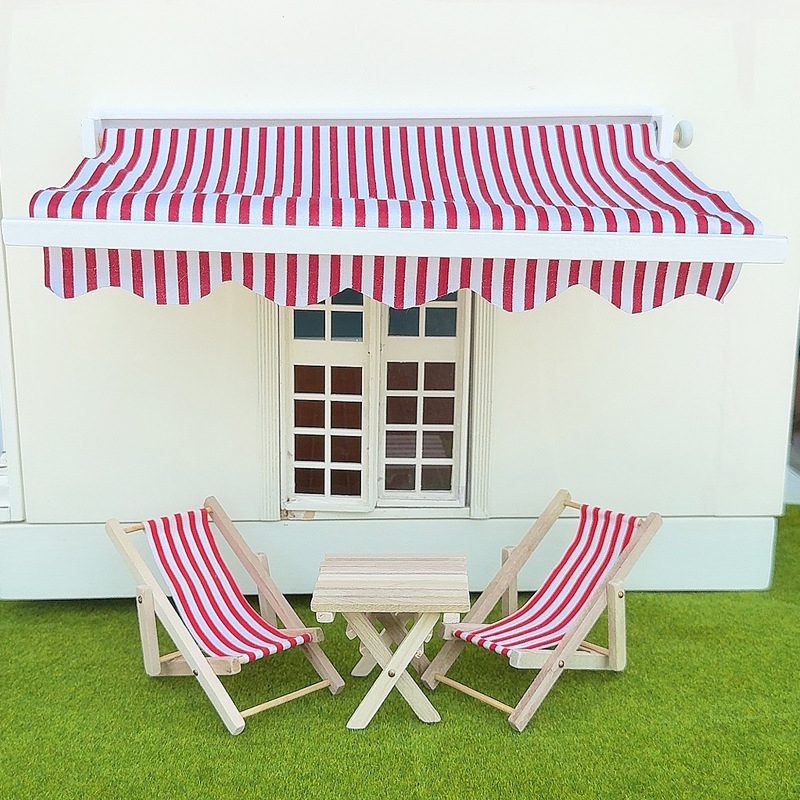 Outdoor Toys For Kids - 1/12 ドールハウスシミュレーション日よけモデルドールハウスホーム屋外バルコニー日よけシーン装飾子供ふり遊びおもちゃ