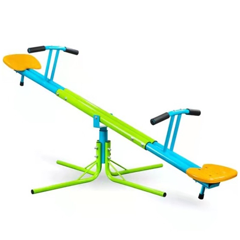 Kids Outdoor Lawn Equipment - 屋外用子供用おもちゃシーソー キッズ360 ° 安全ハンドル付き回転式シーソー、裏庭の芝生用大型シーソー遊具