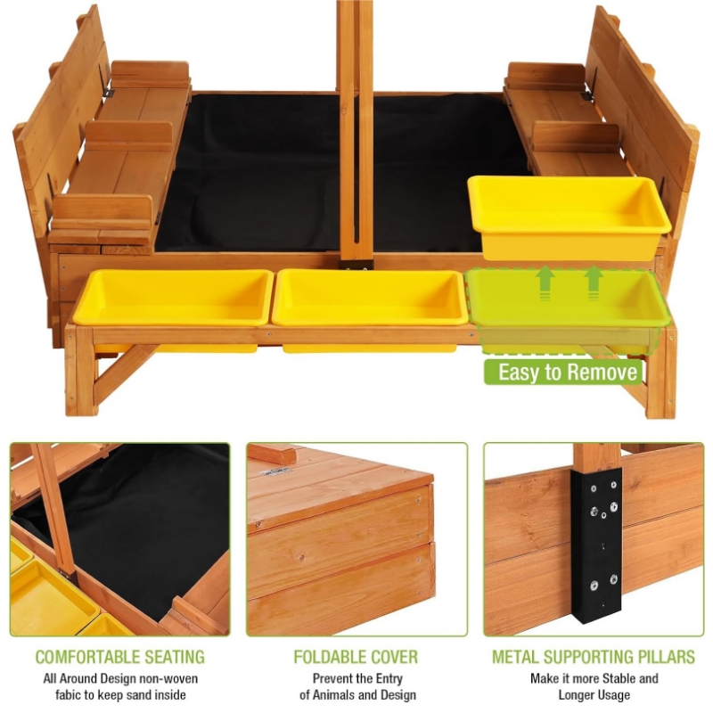 #   屋外用木製砂場用椅子ベンチシート、蓋付き正方形砂場、 - Kids Outdoor Toys B&Q のレビューと価格