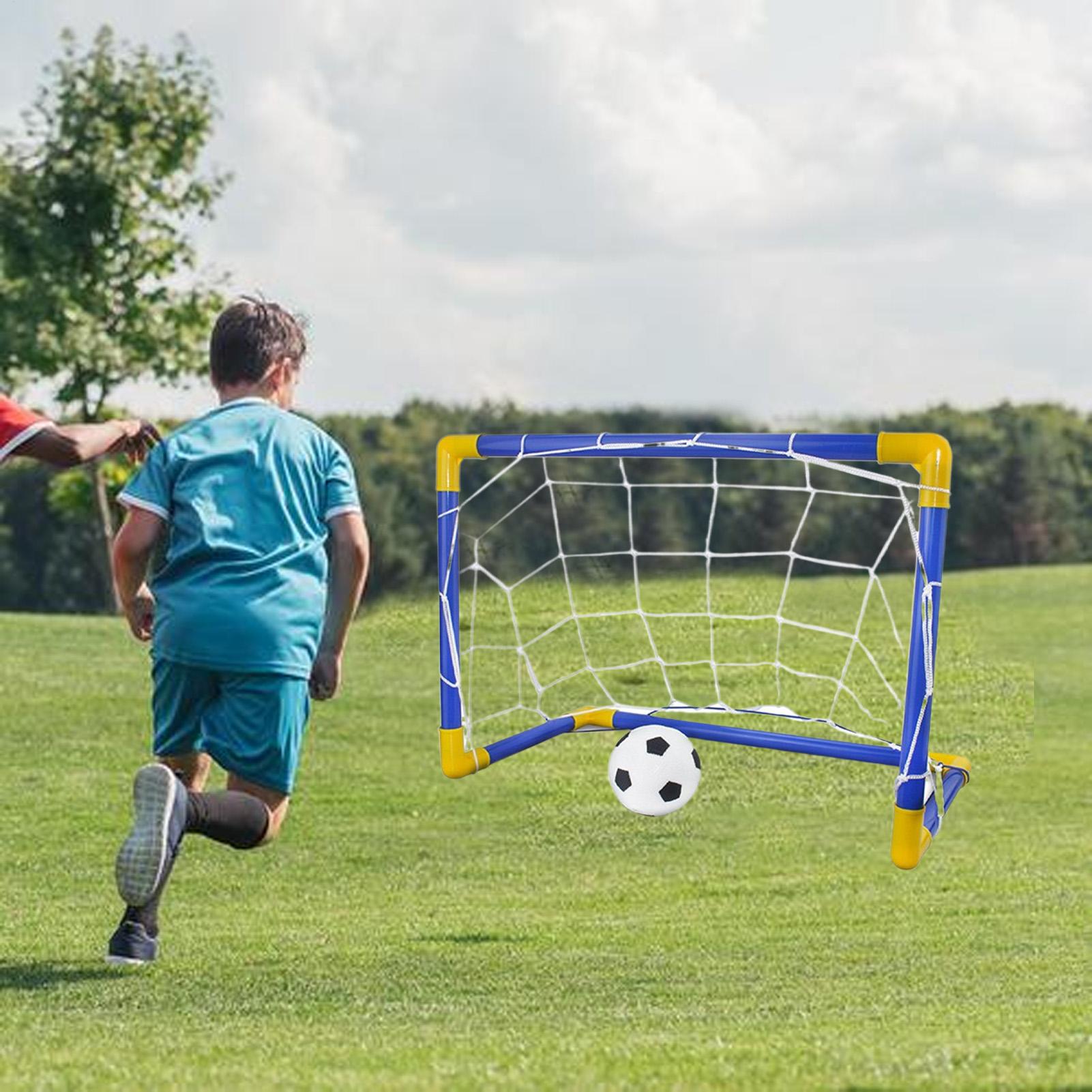 子供用サッカーネット ポンプ付き 面白い耐候性のあるポータブ - Kids Outdoor Lawn Equipment のレビューと価格