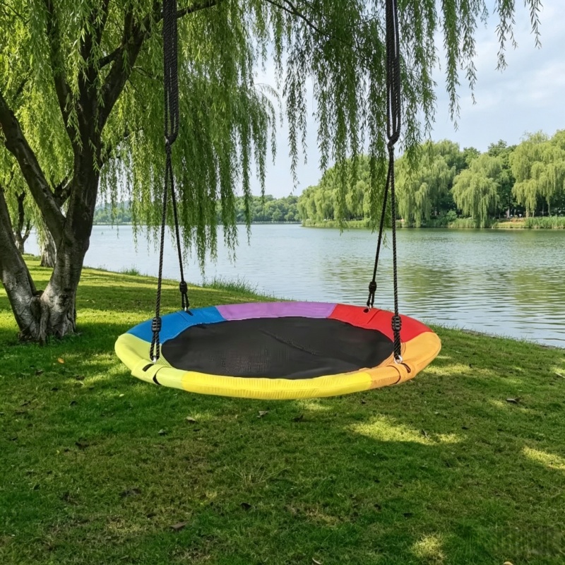 円形オックスフォードネットキャンバス子供用ハンモック吊り下げ - Kids Outdoor Hammock のレビューと価格