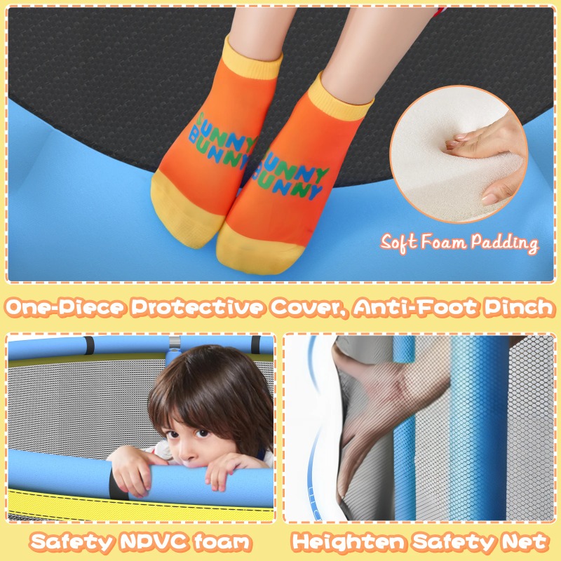 5フィート幼児用トランポリン 8in1 キッズミニトランポリ - Kids Outdoor Hammock のレビューと価格