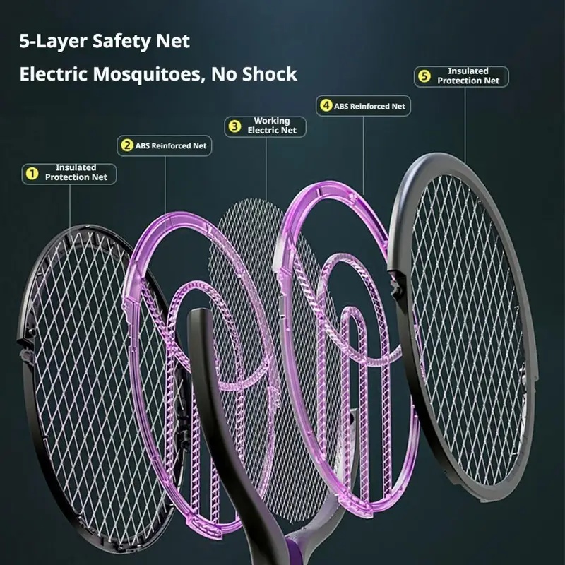 回転ヘッド式虫除けラケット、自動蚊取り器、充電式電気ハエたた - Bug Catching Kit のレビューと価格