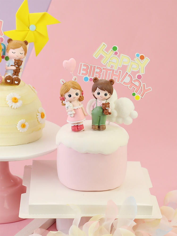 樹脂クマ少年少女姫ベビー装飾ロリポップハッピーバースデーケー - Kids Outdoor Merry Go Round のレビューと価格