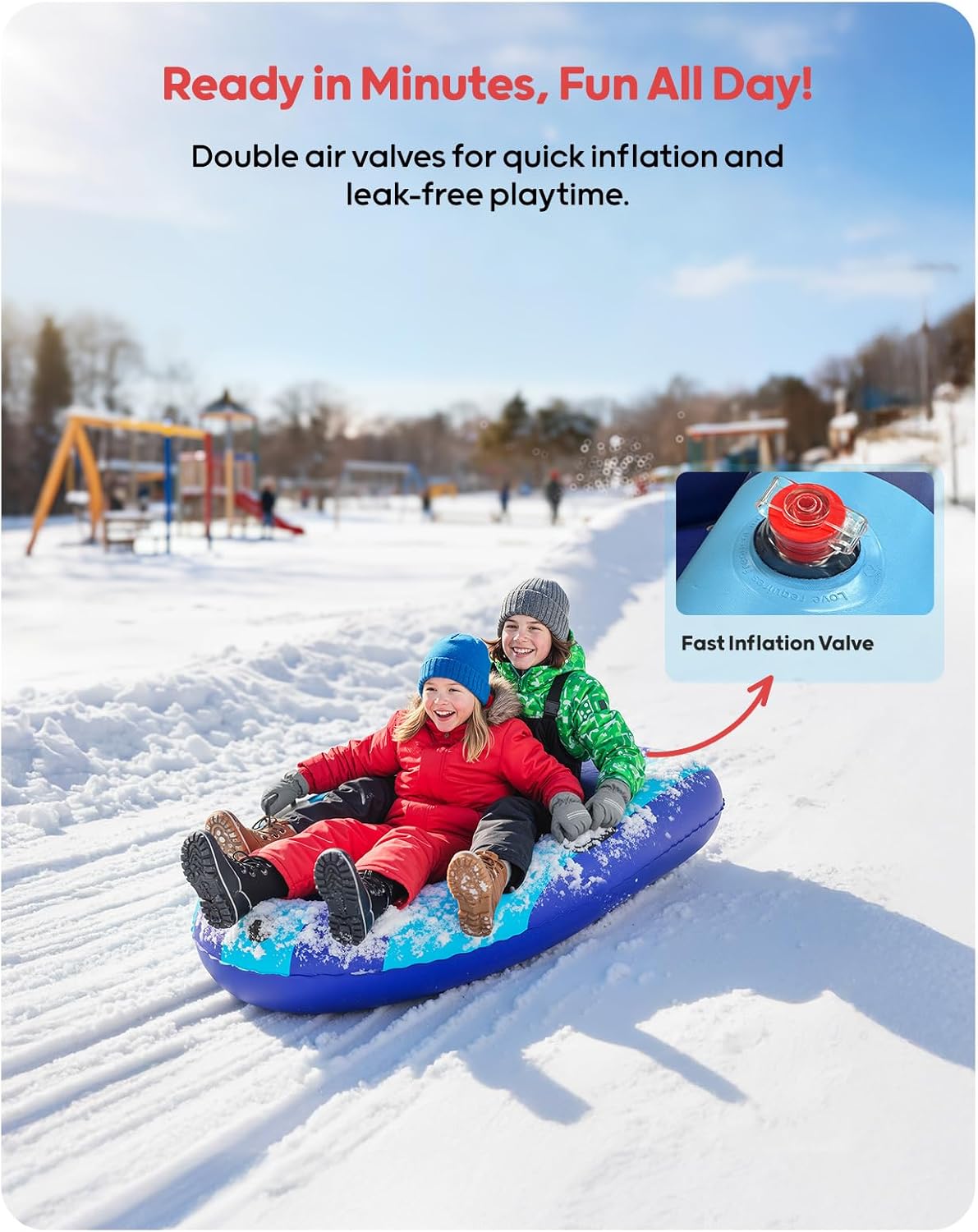QPAU インフレータブル PVC スノースレッド 子供と大 - Outdoor Toys For Kids のレビューと価格