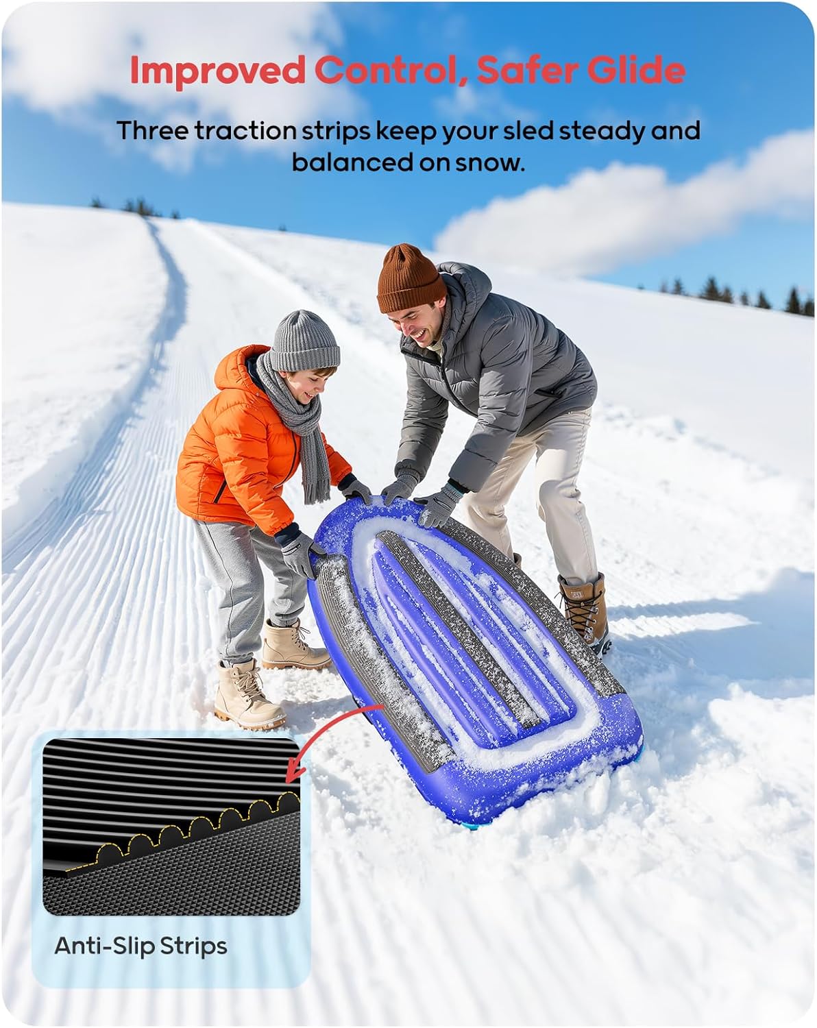 QPAU インフレータブル PVC スノースレッド 子供と大 - Outdoor Toys For Kids のレビューと価格