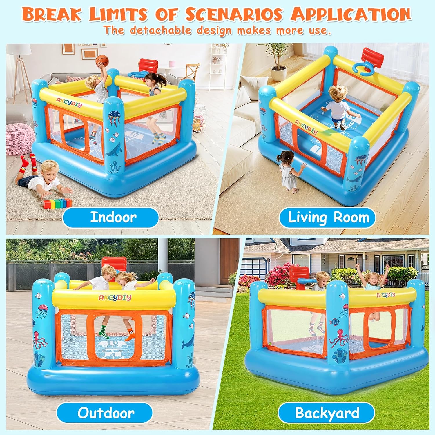 バウンスハウス、子供用PVC製インフレータブルバウンスハウス - Kids Outdoor Jump House のレビューと価格