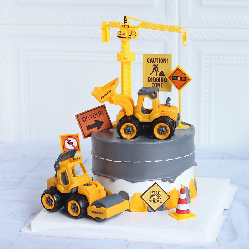 掘削機とトラクタークレーンのケーキトッパー、建設工学、子供の - Kids Outdoor Excavator のレビューと価格