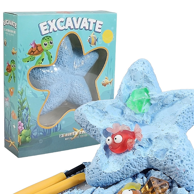 ヒトデ海洋生物宝石掘削キット考古学発掘おもちゃ子供科学キット - Kids Outdoor Excavator のレビューと価格