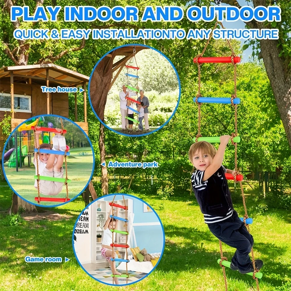 1個入り カラフルな子供用クライミングラダースイング - カ - Kids Outdoor Ladder のレビューと価格