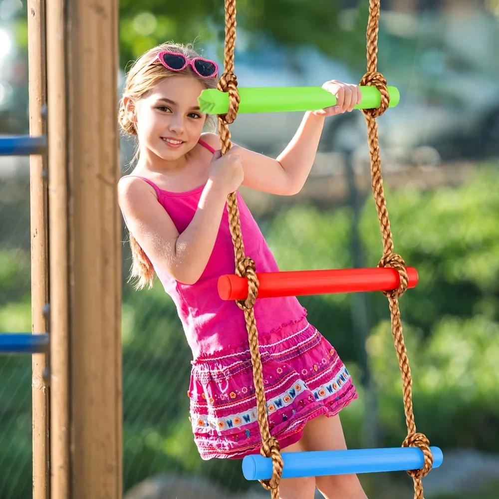 1個入り カラフルな子供用クライミングラダースイング - カ - Kids Outdoor Ladder のレビューと価格