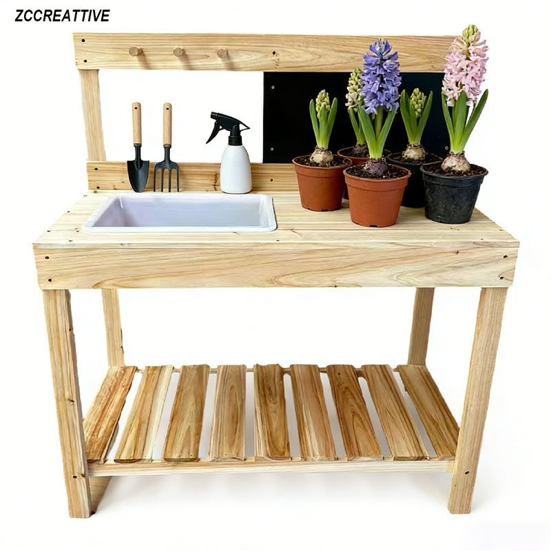 ZCCREATTIVE 子供用木製植栽台 屋外泥遊びキッチン - Kids Outdoor Mud Table のレビューと価格