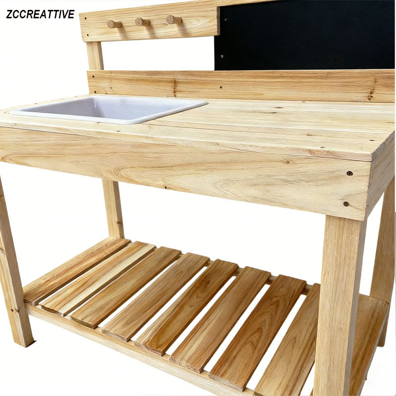 ZCCREATTIVE 子供用木製植栽台 屋外泥遊びキッチン - Kids Outdoor Mud Table のレビューと価格