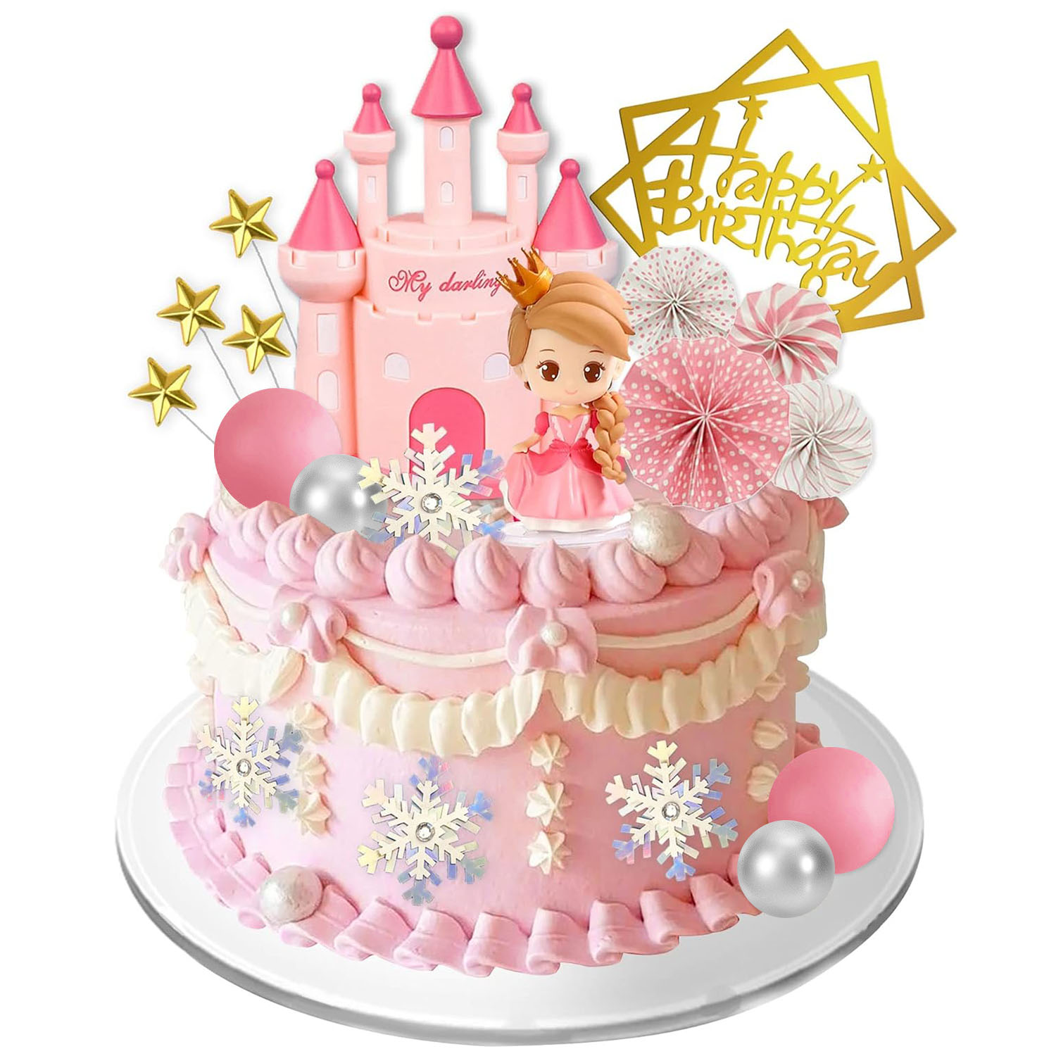 プリンセスケーキトッパー城ケーキデコレーション女の子子供ハッ - Kids Outdoor Merry Go Round のレビューと価格
