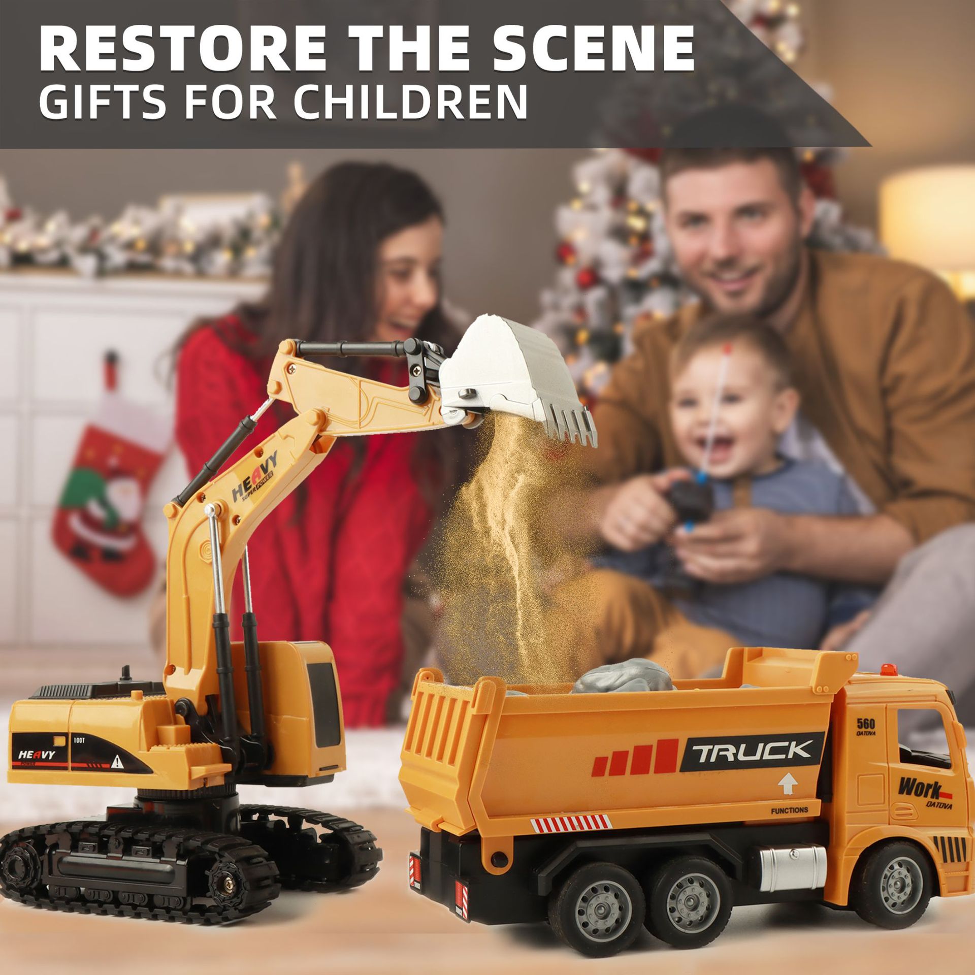 合金製リモコン掘削機おもちゃの車、ライトと音響効果付き電動掘 - Kids Outdoor Excavator のレビューと価格