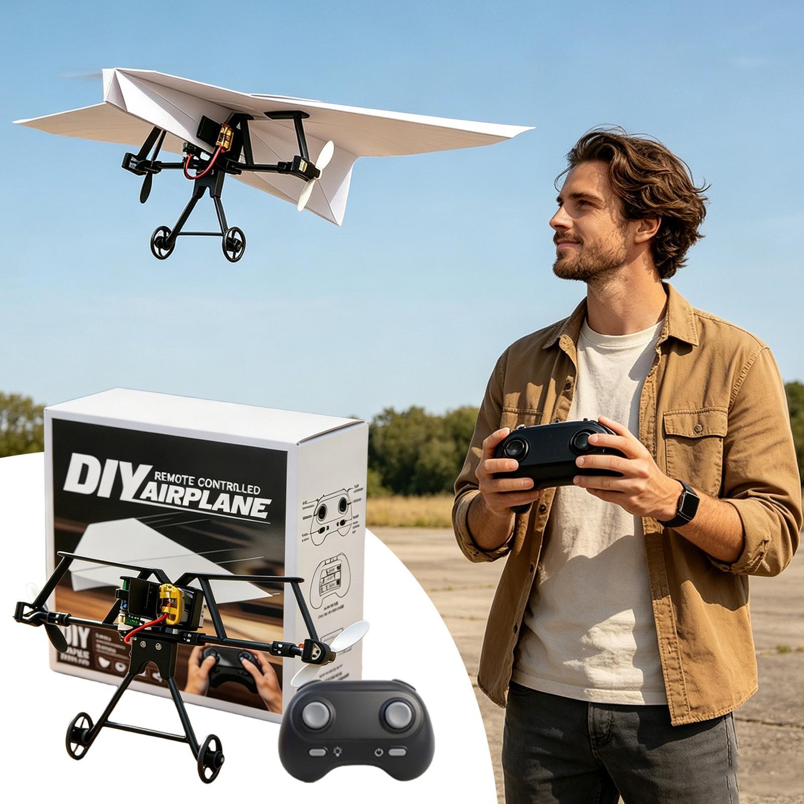 DIY RC紙飛行機キット、ジャイロスタビライザー付き電動リ - Kids Outdoor Equipment のレビューと価格