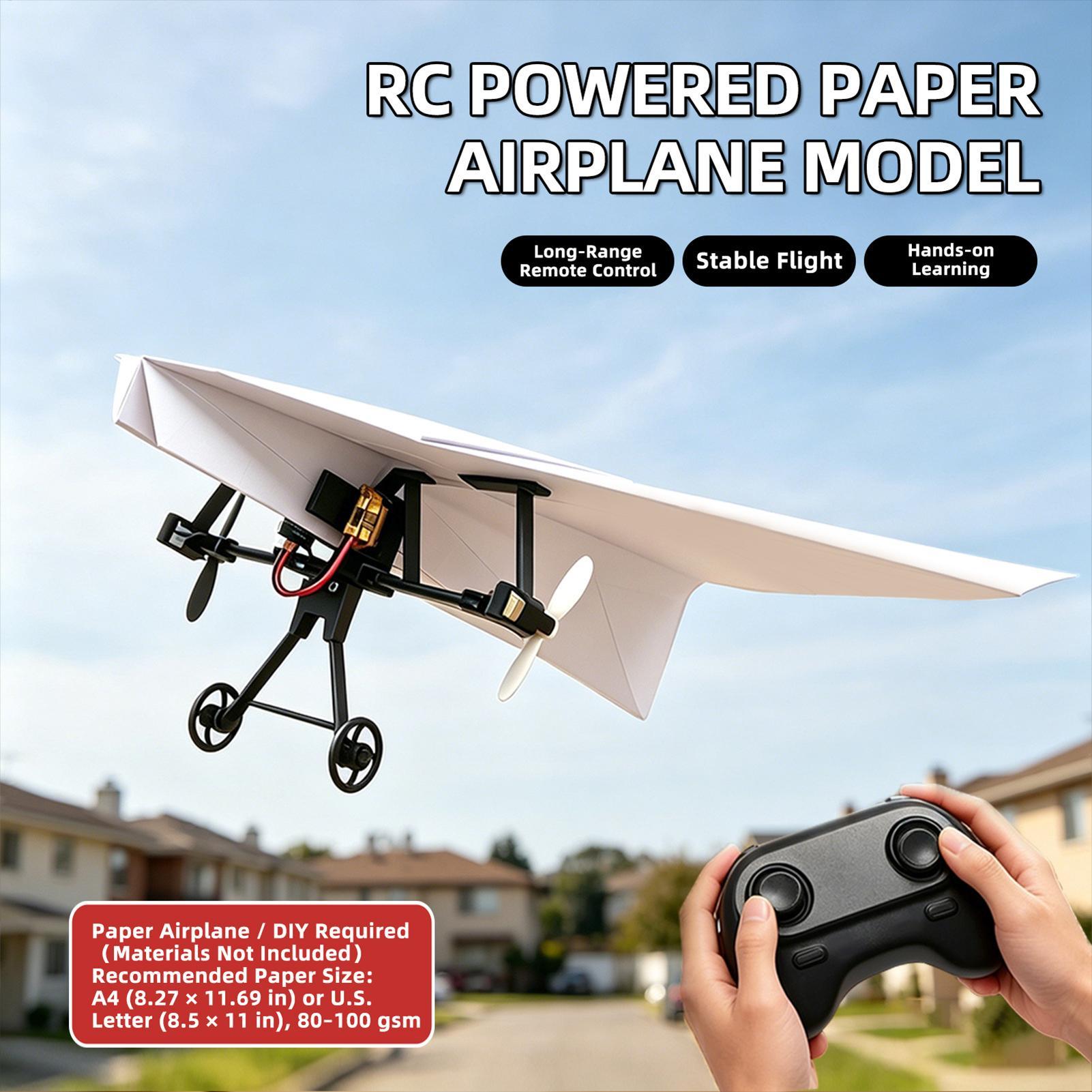 DIY RC紙飛行機キット、ジャイロスタビライザー付き電動リ - Kids Outdoor Equipment のレビューと価格