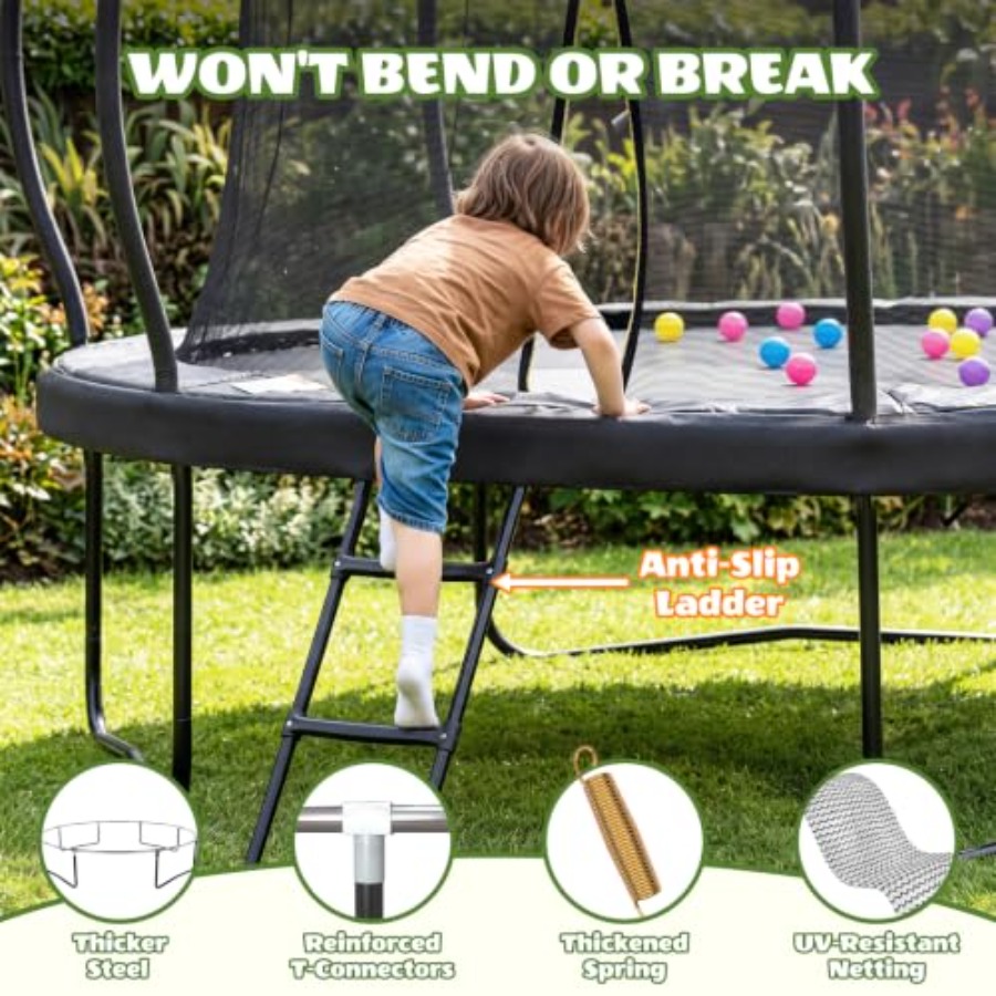 子供用屋外トランポリン：14フィート、防錆コーティング付きス - Kids Outdoor Ladder のレビューと価格