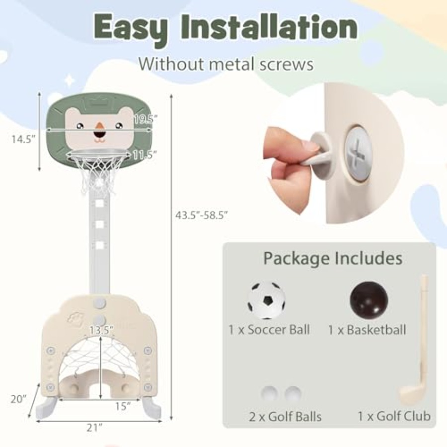 屋外/屋内兼用子供用バスケットボールフープおもちゃスタンド、 - Outdoor Toys For Kids のレビューと価格