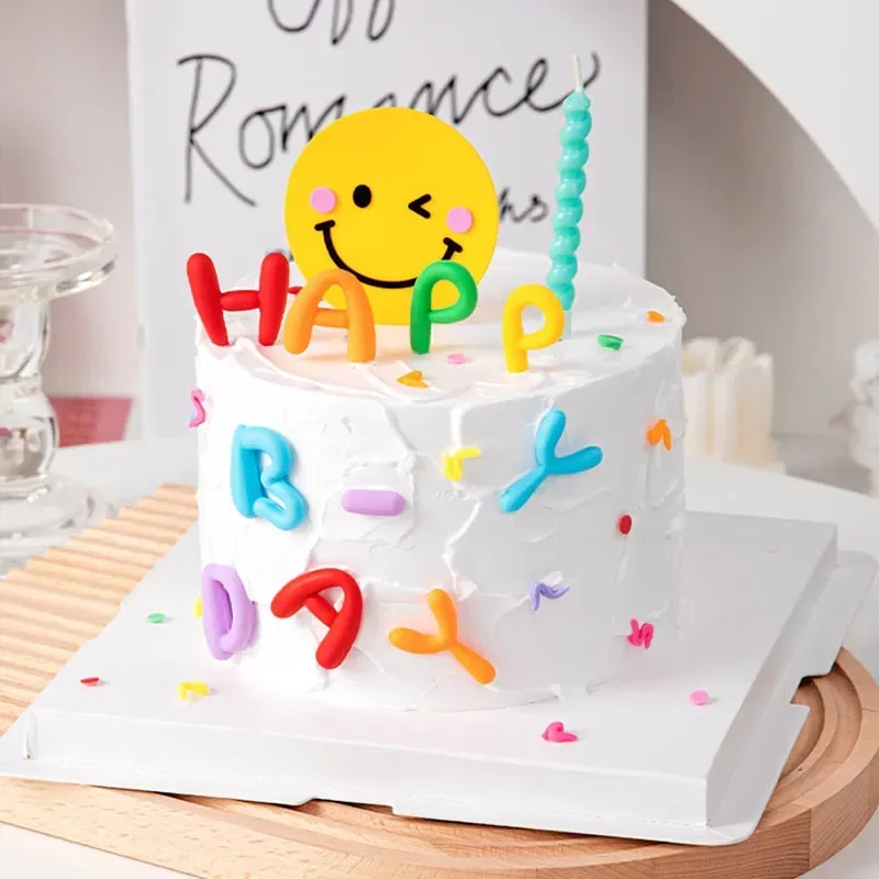 1 セットハッピーバースデーケーキトッパーカラフルな手紙挿入 - Kids Outdoor Merry Go Round のレビューと価格