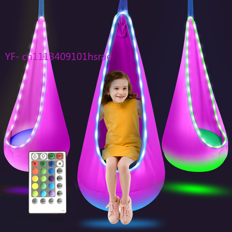 光るLEDインフレータブルハンモック ポータブルプラッシュハ - Kids Outdoor Hammock のレビューと価格