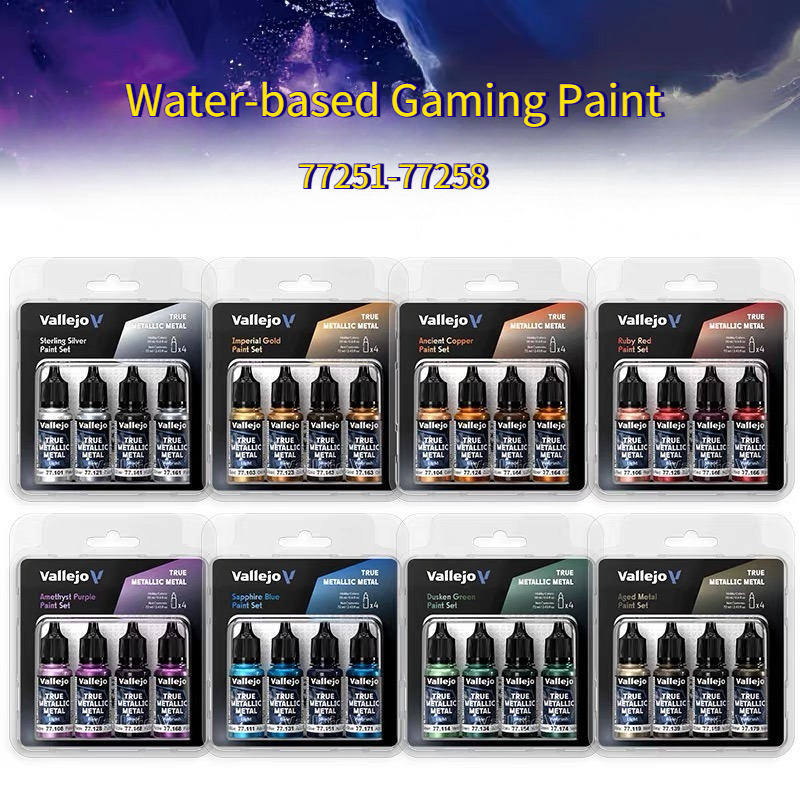 Vallejo ゲームカラートゥルーメタリックペイント 4  - Tamiya Model Paint Set のレビューと価格