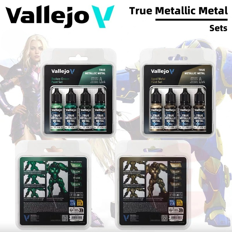 Vallejo ゲームカラートゥルーメタリックペイント 4  - Tamiya Model Paint Set のレビューと価格