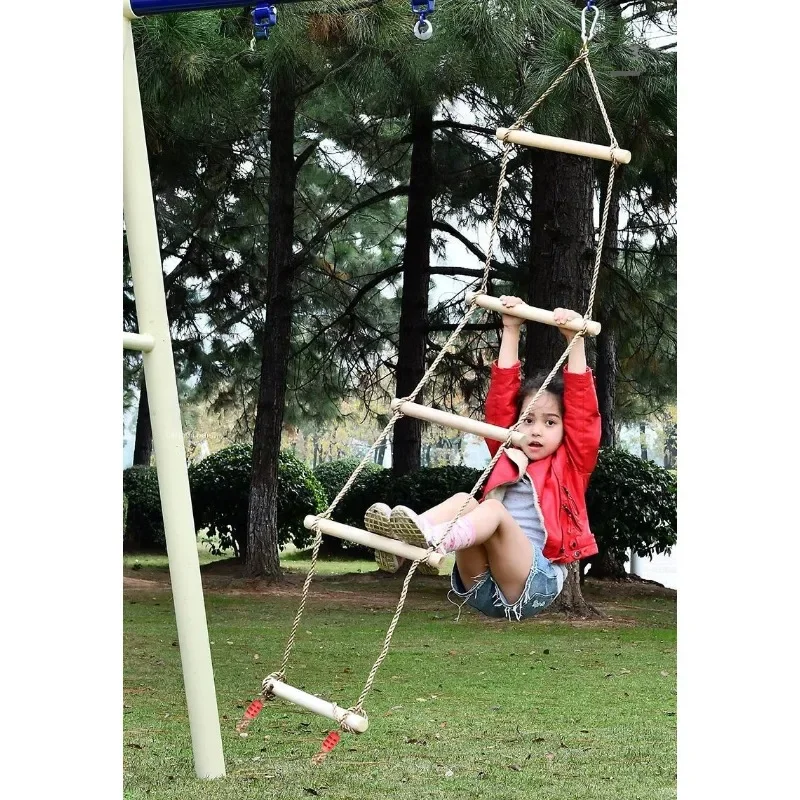 子供用木製ロープはしご、キッズスイング、屋内外兼用ゲームおも - Kids Outdoor Ladder のレビューと価格