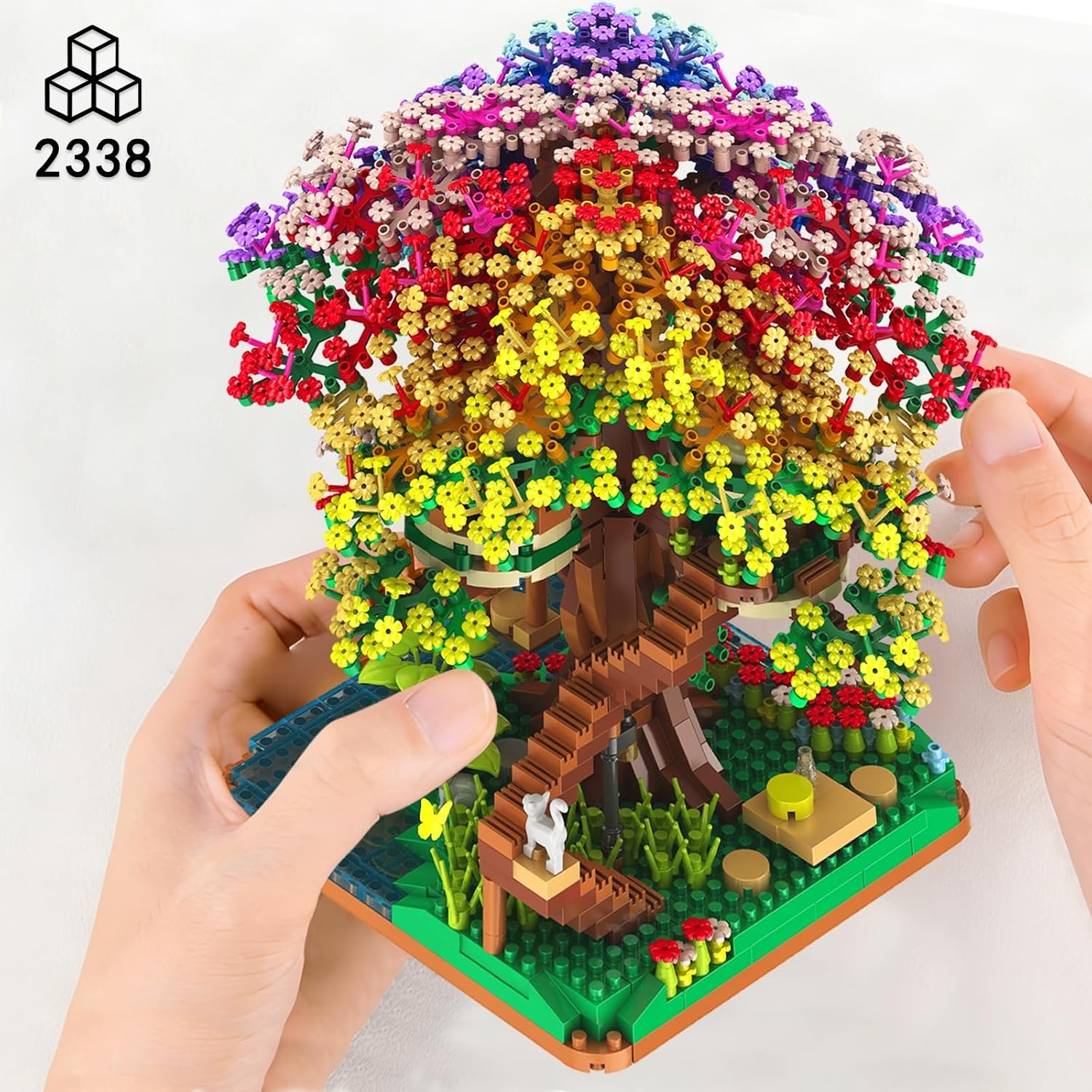 2338 個 DIY レインボーツリーハウスマイクロビルディ - Lego Set Technic のレビューと価格