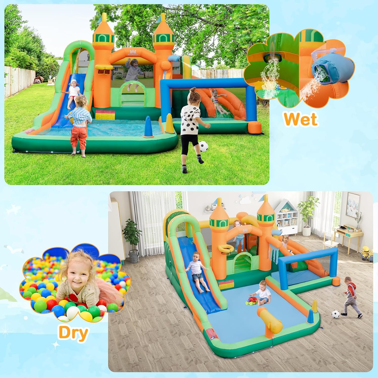 9in1インフレータブルウォーターパークバウンスハウス（デュ - Kids Outdoor Jump House のレビューと価格