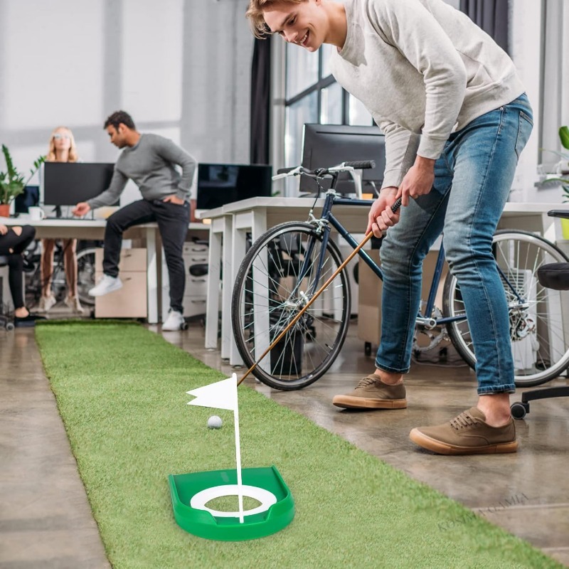 簡単設置ゴルフパッティングカップ、旗付き練習トレーニング機器 - Kids Outdoor Lawn Equipment のレビューと価格