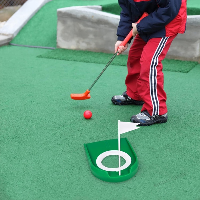 簡単設置ゴルフパッティングカップ、旗付き練習トレーニング機器 - Kids Outdoor Lawn Equipment のレビューと価格