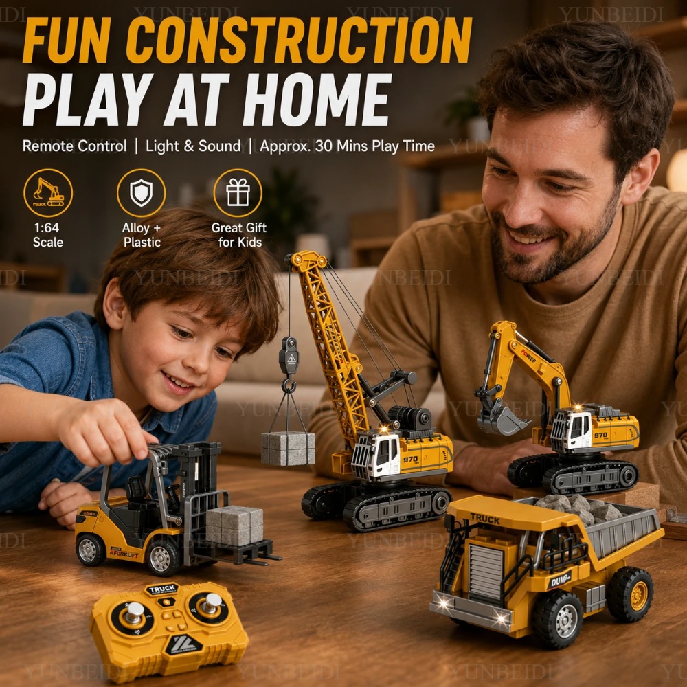 リモコンミニ合金車 1:64 フォークリフト クレーン 掘削 - Kids Outdoor Excavator のレビューと価格
