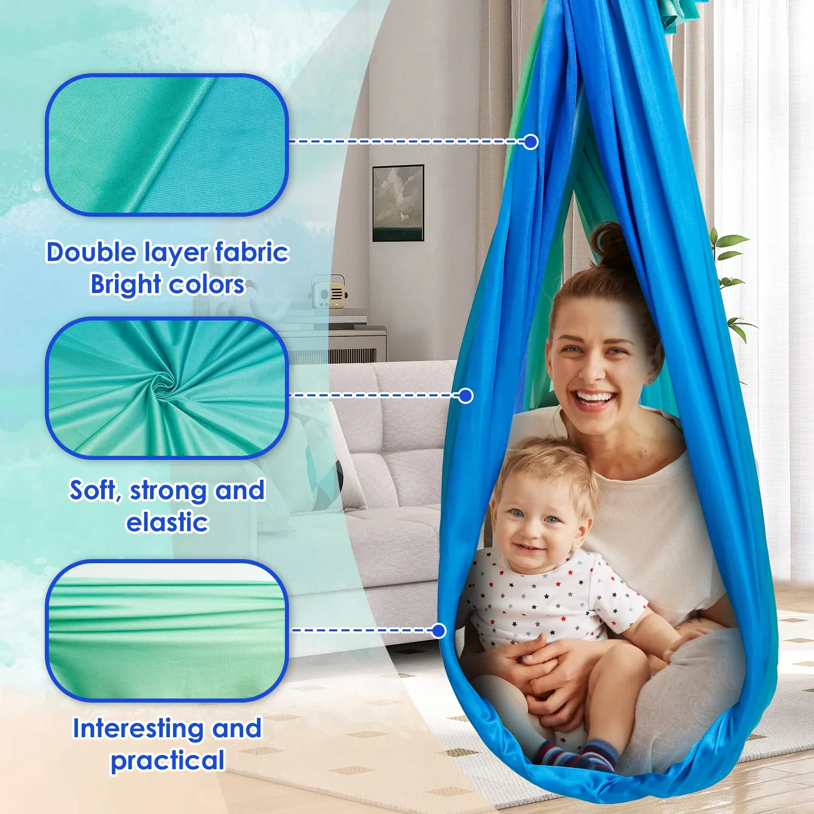 感覚スイング 快適な子供用感覚ハンモック 耐荷重200ポンド - Kids Outdoor Hammock のレビューと価格